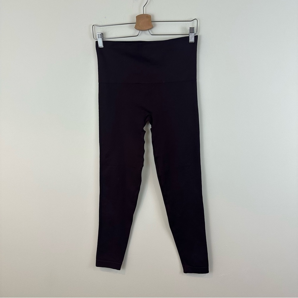 Spanx Wine Purple High-Waisted Leggings Seamless Size Large Women's